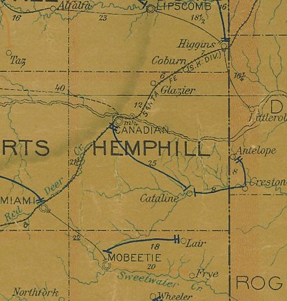 TX Hemphill  County 1907 PostalMap