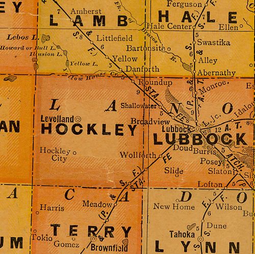 Hockley County TX 1920s map