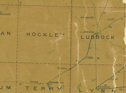 Hockley County TX 1907 postal map