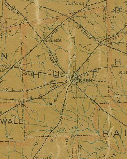 TX  Hunt  County 1907 postal map 