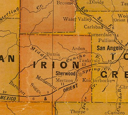 TX Irion County 1920s Map