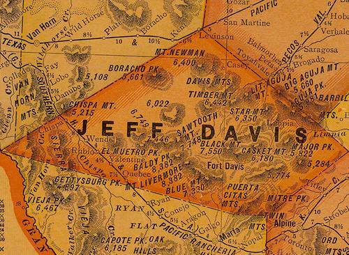 Jeff Davis  County TX 1920 Map