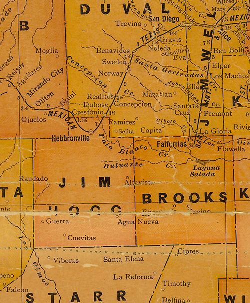 TX Jim Hogg  County 1920s Map