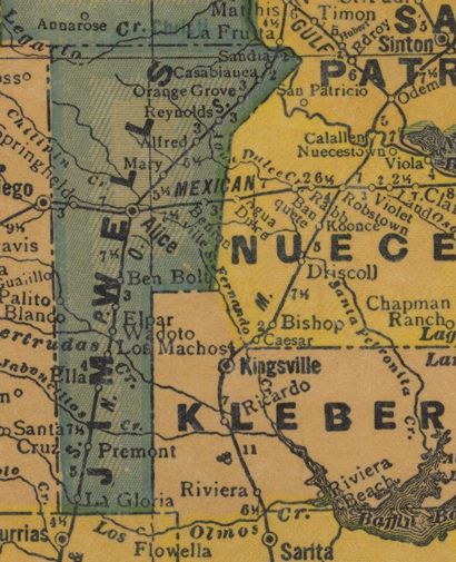 TX Jim Wells   County 1940s Map