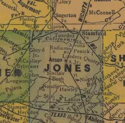 TX  Jones County 1940s map