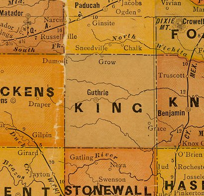 TX King  County 1920s Map