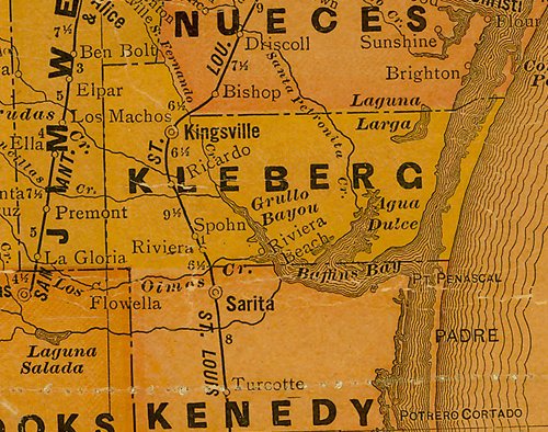 TX Kleberg County 1920s Map