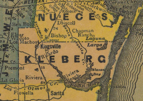 TX Kleberg County 1940s Map