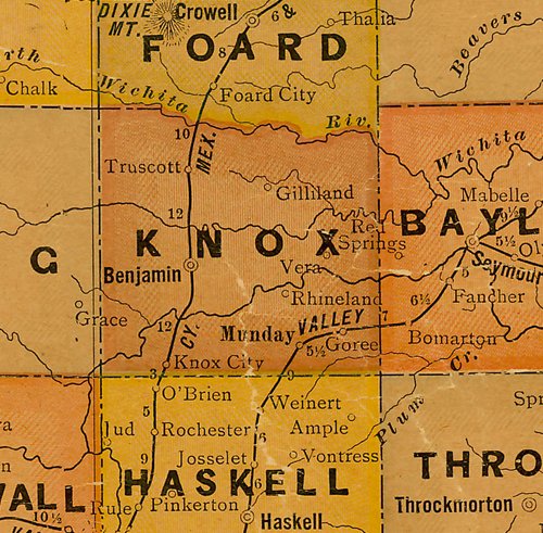 TX Knox County 1920s Map