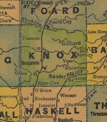 TX Knox County 1940s Map