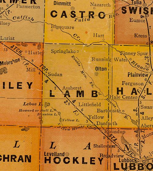 TX Lamb County 1920s Map
