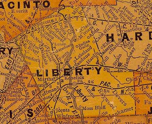 Liberty County TX 1920s map