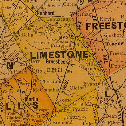 TX Limestone County 1920s Map