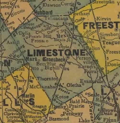 TX County 1940s Map