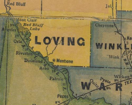 Loving County TX 1940s Map 