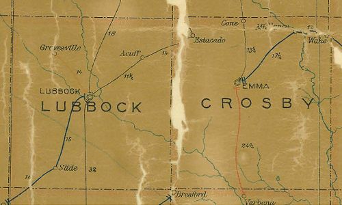 TX - Lubbock & Crosby Counties 1940s map