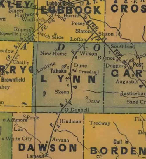 Lynn County TX 1940s map
