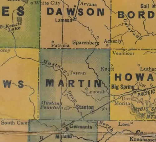 TX Martin County 1940s Map