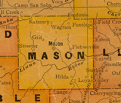 TX Mason County 1920s Map