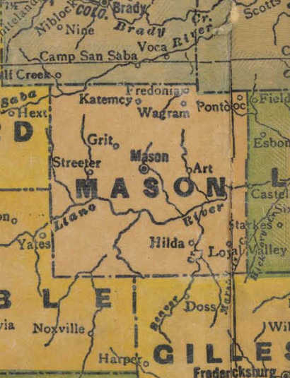 TX Llano County 1940s Map