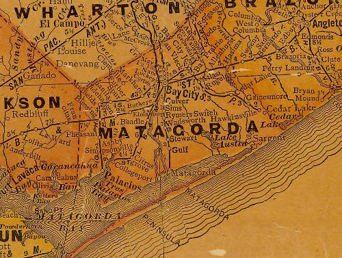 Matagorda County TX 1920s Map