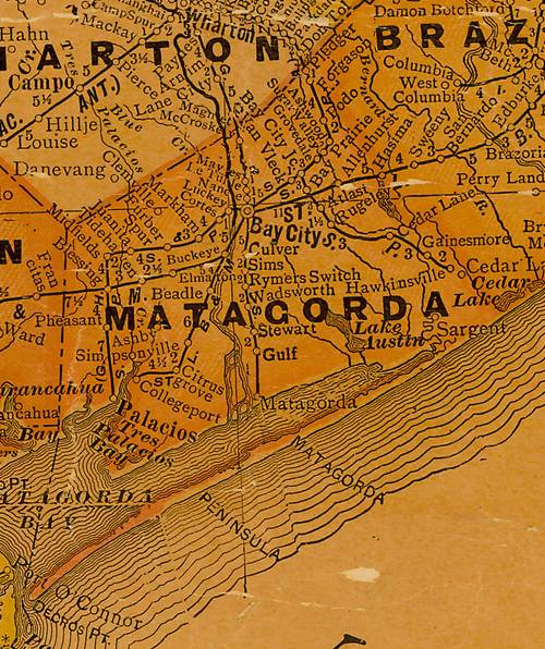 Matagorda TX 1920s map