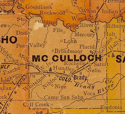 TX McCulloch County 1920s Map