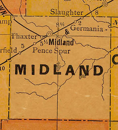 TX  Midland County 1920s Map