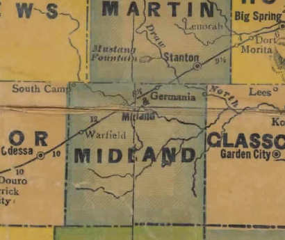 TX  Midland County 1940s Map