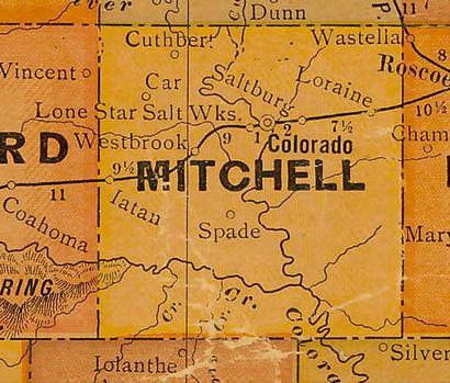Texas - Mitchell County , Nolan County 1920s map