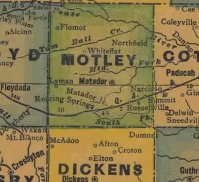 TX Motley County 1940s Map