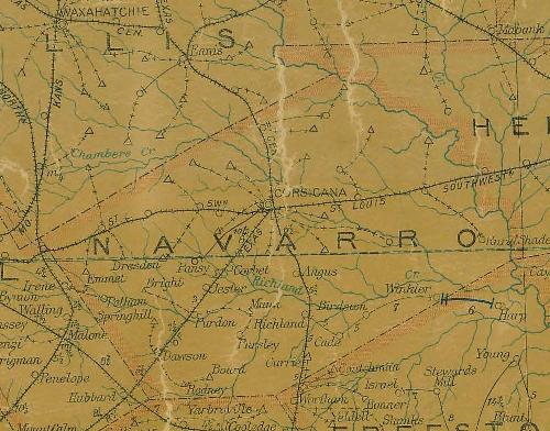 NavarroCounty TX 1907 Postal Map