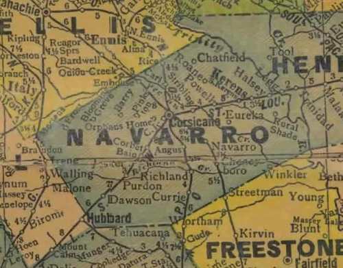 TX Navarro County 1940s Map