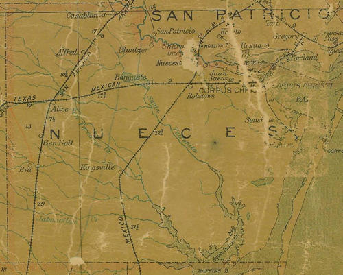 Nueces County TX 1907 Postal Map
