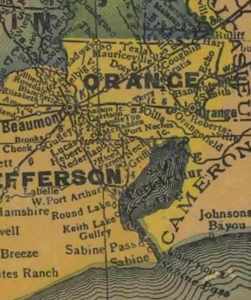 Orange County TX 1940s Map