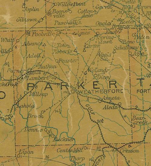 Parker County Texas 1907 map