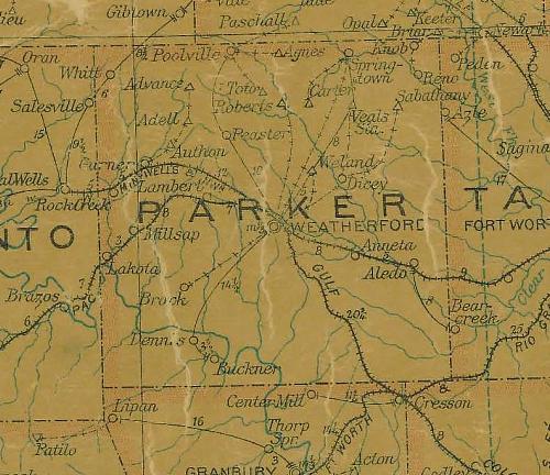 Parker County Texas 1907 map