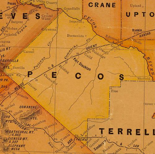 Pecos County TX 1920 Map