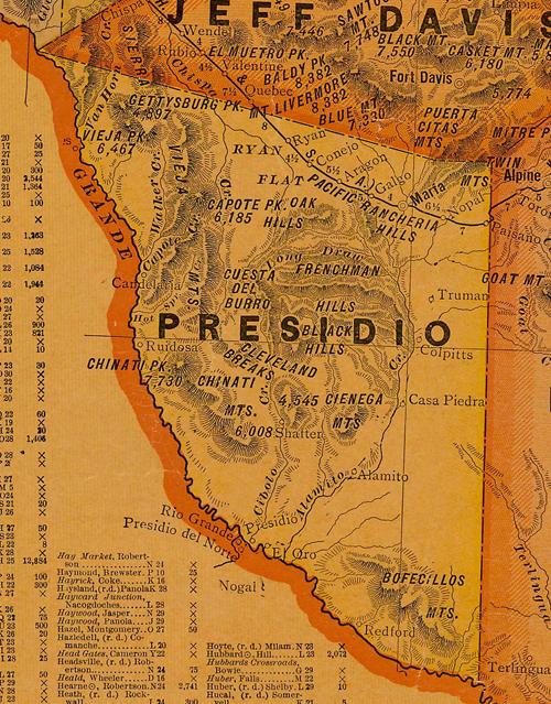 Presidio County TX 1920 Map