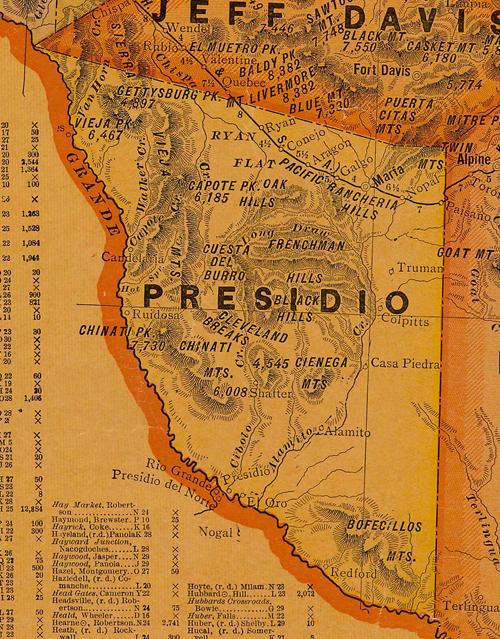 Presidio County TX 1920 Map