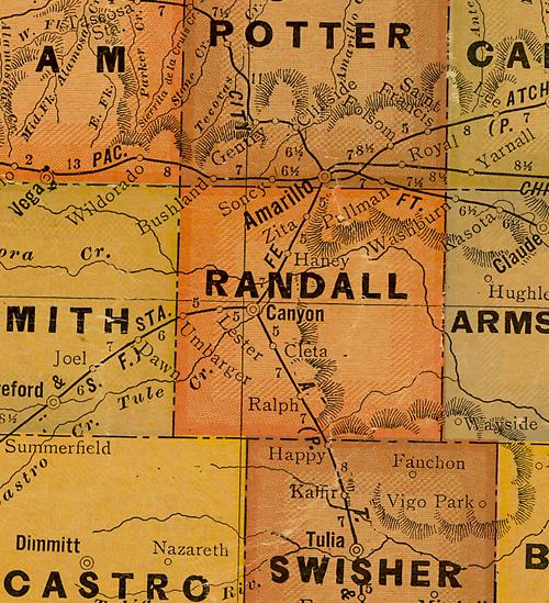 Randall  CountyTX 1920s map