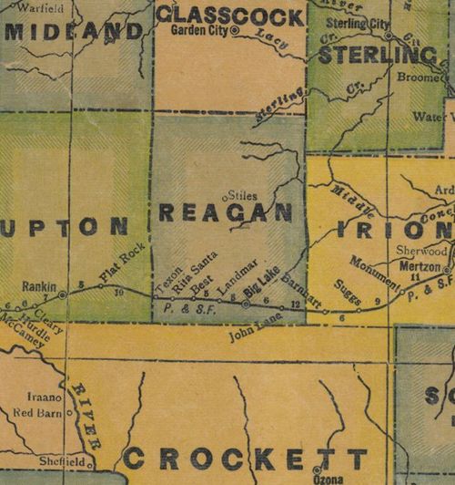 Reagan County TX 1940s map