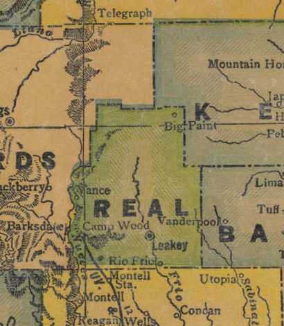 TX Real County 1940s Map