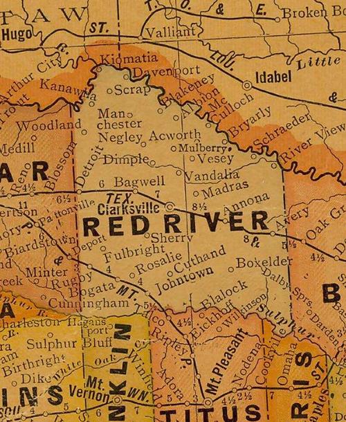 TX Red River  County 1920s Map