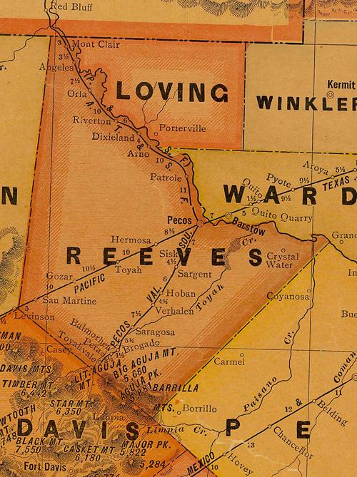 Reeves County TX 1920 Map