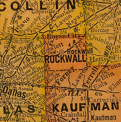 TX  Rockwall County 1920s Map