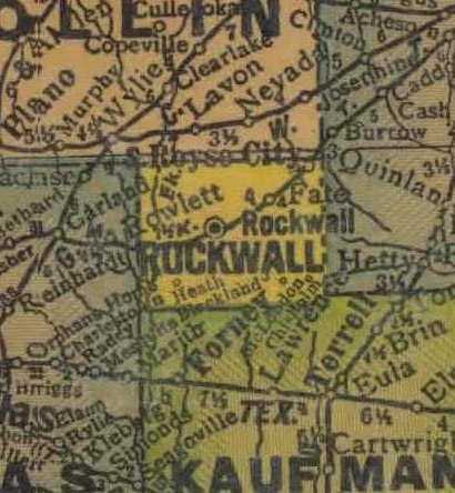 TX  Rockwall County 1940s Map