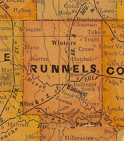 TX Runnels   County 1920s Map