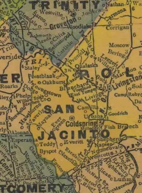 TX San Jacinto County 1940s Map