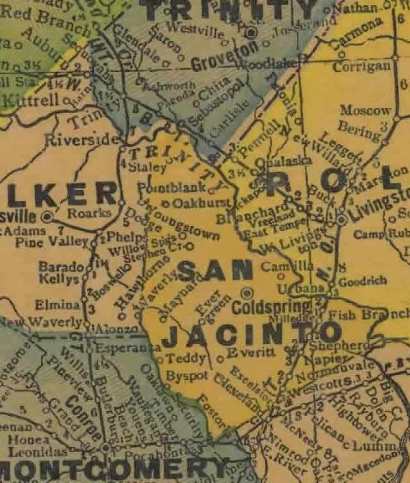 San Jacinto Texas 1940s map